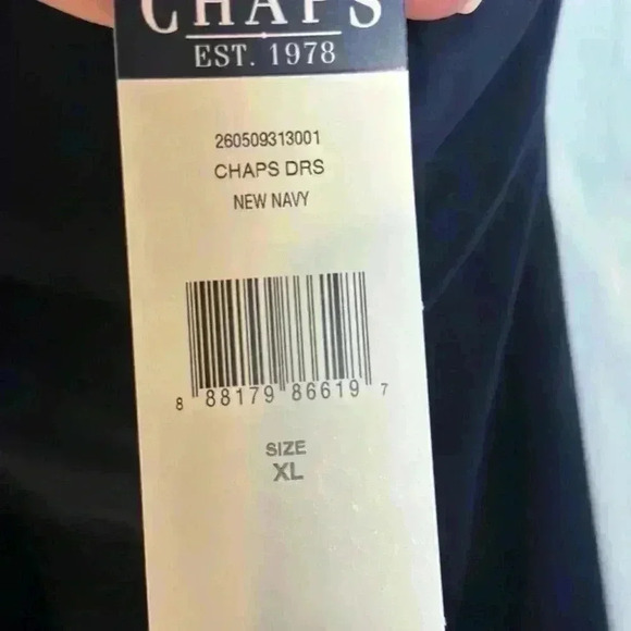NWT! Chaps Dark Blue Dress with Cinched V Neck line (Size XL) - Picture 5 of 8